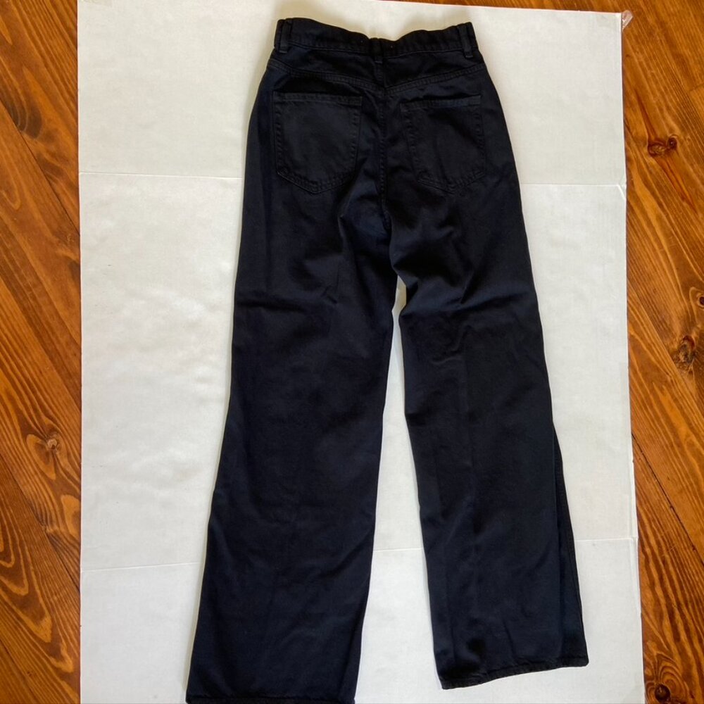 Pac Sun High Rise Button Fly Black Distressed Jeans Sz 27 - Picture 9 of 11